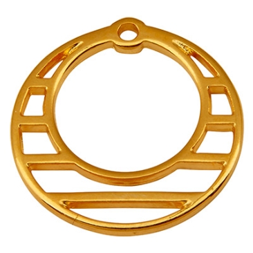 Pendentif métal rond, diamètre 23 mm, doré