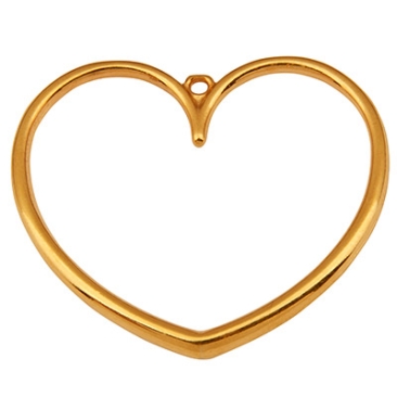 Metal pendant heart, 36 x 41 mm, gold-plated