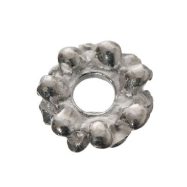 Metal bead spacer, approx. 7 mm, silver-plated
