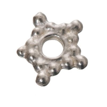 Metal bead spacer, approx. 8 mm, silver-plated