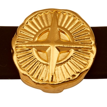 Slider compass, for straps with 10 mm width, gold-plated