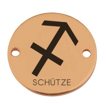 Coin Armbandverbinder Sternzeichen "Schütze", 15 mm, vergoldet, Motiv lasergraviert