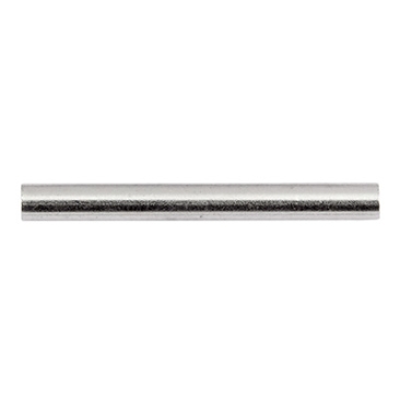 Metal bead straight tube, 18 x 2 mm, inner diameter 1.2 mm, silver plated
