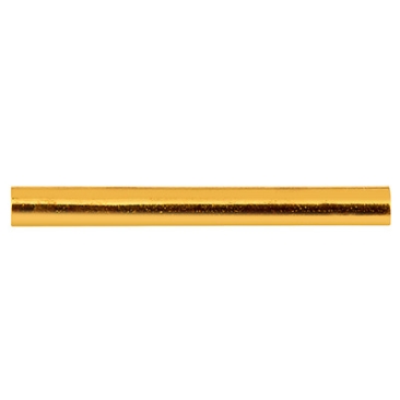 Metal bead straight tube, 18 x 2 mm, inner diameter 1.2 mm, gold plated