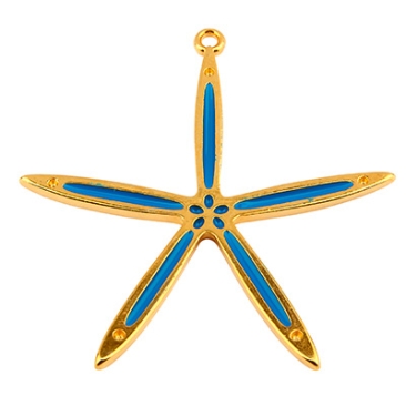 Metal pendant star, 41 x 9 mm, gold-plated
