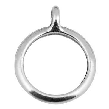 Pendant holder round, diameter 13 mm, hole diameter 10 mm, silver-plated