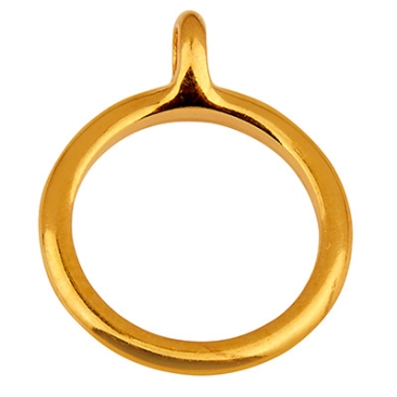 Pendant holder round, diameter 13 mm, hole diameter 10 mm, gold-plated
