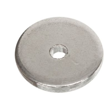 Perle métallique disque, env. 8 mm, argentée, comme MP546
