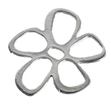 Metal element flower, approx. 28 mm,silver plated