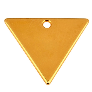 Metal pendant triangle, 21 x 19 mm, gold-plated
