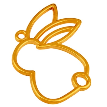 Metalen hanger konijn, 27,5 x 27,5 mm, verguld