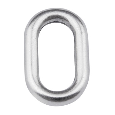 Pendentif métal ovale, 21 mm, argenté