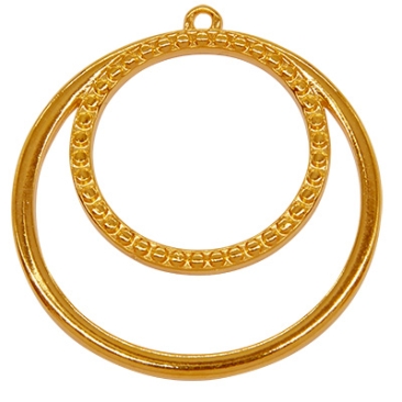 Metal pendant circles, gold plated