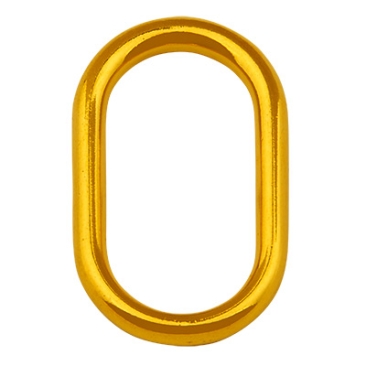 Pendentif métal anneau ovale, diamètre 30 mm, doré
