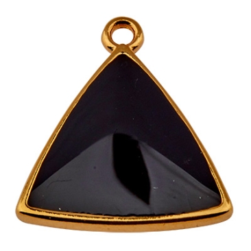 Metallanhänger Dreieck, vergoldet und schwarz emailliert