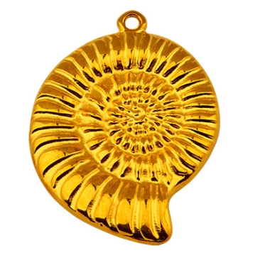 Metal pendant Nautilus, 30 mm, gold-plated