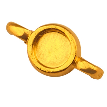 Bracelet Connector with Setting for Flat Back Stone Round SS16, Gold Plated