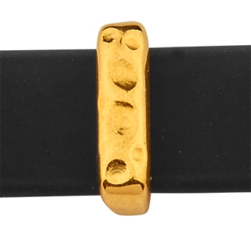 Slider square, hammered, for 10 mm wide straps, mm, gold-plated