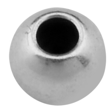 Perle métallique boule, 2,5 x 3,0 mm diamètre du trou 1,2 mm argenté