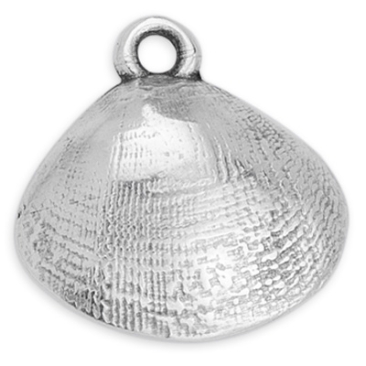 Metal pendant shell, 14.5 x 14.5 mm, silver-plated