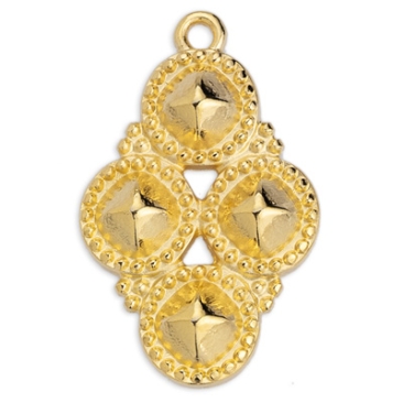 Metal pendant Ethno, 16 x 25.5 mm, gold-plated
