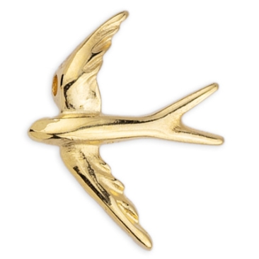 Metal bead swallow 16 x 18 mm, gold plated