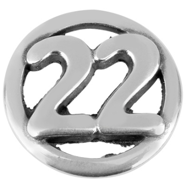 Bracelet connector number 22, diameter 15 mm, silver-plated