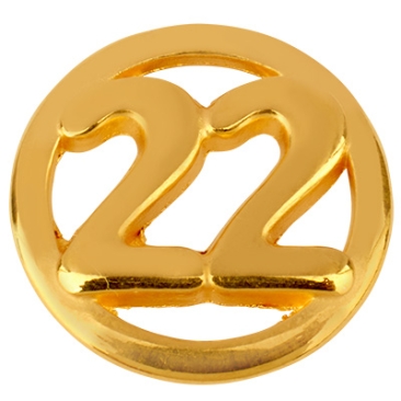 Bracelet connector number 22, diameter 15 mm, gold-plated