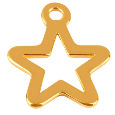 Metal pendant star, diameter 14 mm, gold-plated