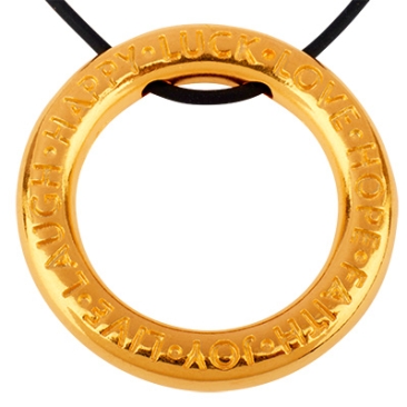Metal pendant circle, diameter 28 mm, gold-plated