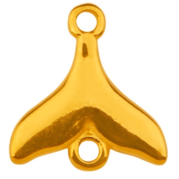 Bracelet connector fin, gold-plated, 15.5 x 14.0 mm