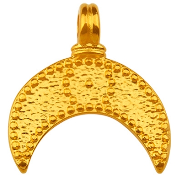 Metal pendant moon, gold-plated, 21 x 19.5 mm