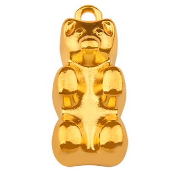 Metal pendant rubber bear, gold-plated, 20.5 x 9.0 mm