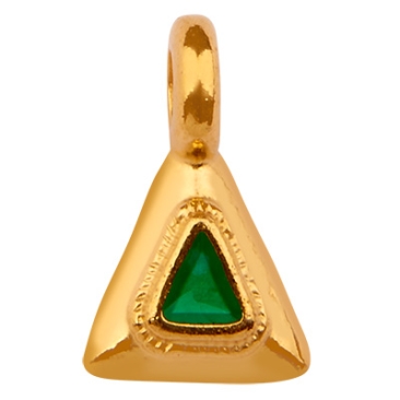 Metallanhänger Dreieck, vergoldet, emailliert, 10 x 6,5 mm