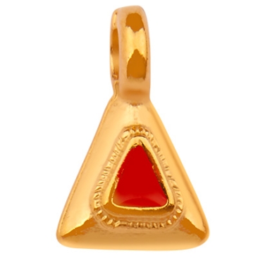 Metallanhänger Dreieck, vergoldet, emailliert, 10,5 x 6,5 mm