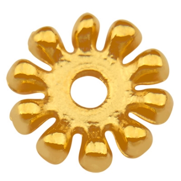 Metal bead spacer, gold-plated, 10 x 10.0 mm