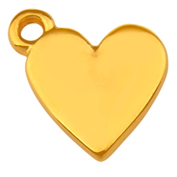 Metal pendant heart, gold-plated, 10 x 9.5 mm