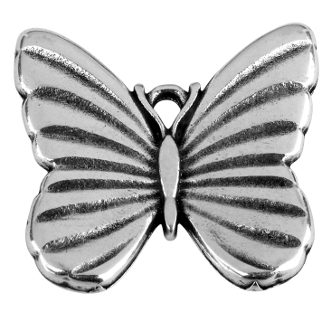 Metallanhänger Schmetterling, versilbert, ca. 22,0 x 24,0 mm