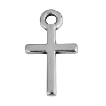 Metallanhänger Kreuz, versilbert, ca. 15,0 x 8,5 mm