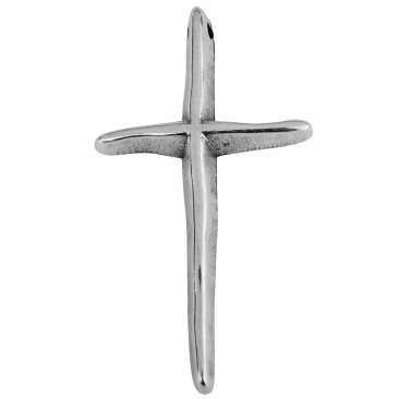 Metallanhänger Kreuz, versilbert, ca. 36,0 x 19,0 mm