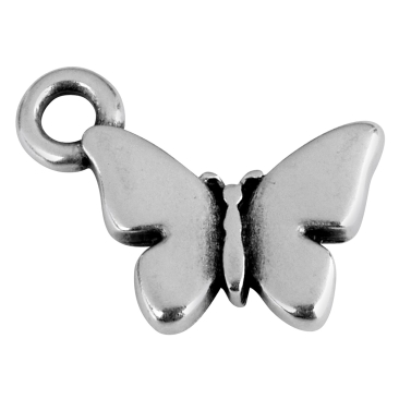 Metallanhänger Schmetterling, versilbert, ca. 13,0 x 9,0 mm