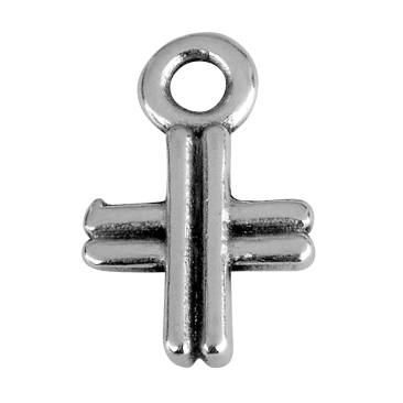Metallanhänger Kreuz, versilbert, ca. 11,0 x 7,0 mm