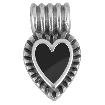 Metallanhänger Herz, versilbert, ca. 13,0 x 7,5 mm, emailliert