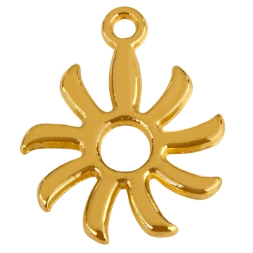 Metallanhänger Sonne, vergoldet, ca. 18,5 x 15,0 mm