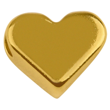 Metallperle Herz, 6 x 6 mm, vergoldet