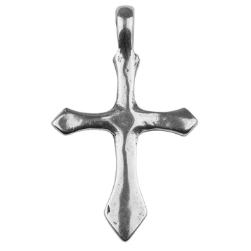XXL-Metallanhänger Kreuz, 55  x 33 mm, versilbert