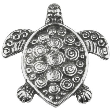 Metallanhänger Schildkröte, 29,5 x 29 mm, versilbert