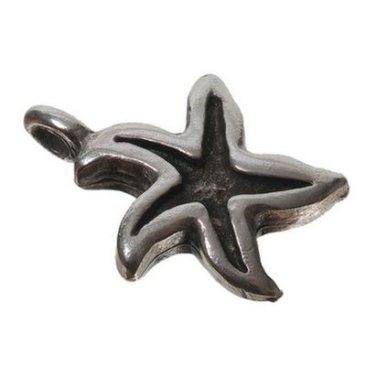 Metallanhänger Stern, ca. 19 mm, versilbert