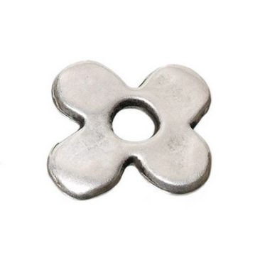 Metal bead flower, approx. 15 mm, silver plated