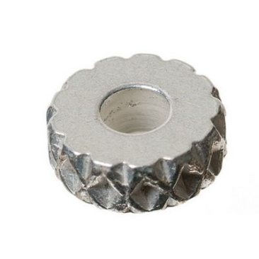 Metalen kraal spacer, ca. 8 mm, verzilverd